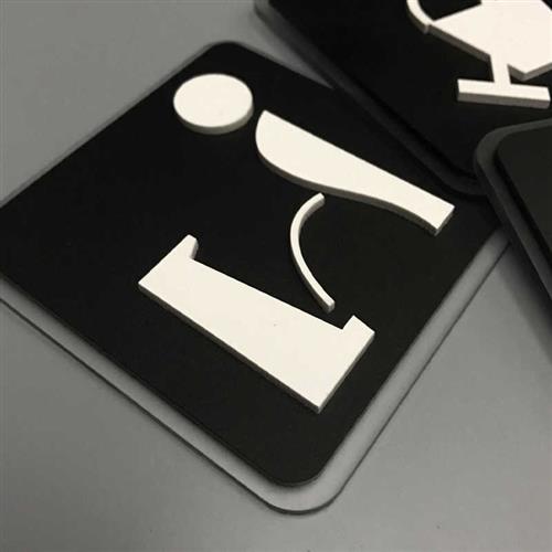 洗手间门贴蹲便坐便WC无障碍卫生间厕所小便工具间标识提示牌定做