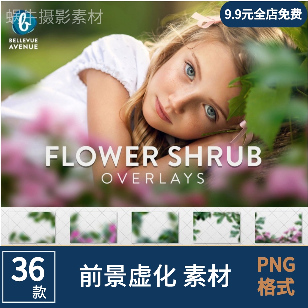 树叶枝叶绿叶植物自然虚化前景摄影楼儿童外景后期叠加ps合成素材