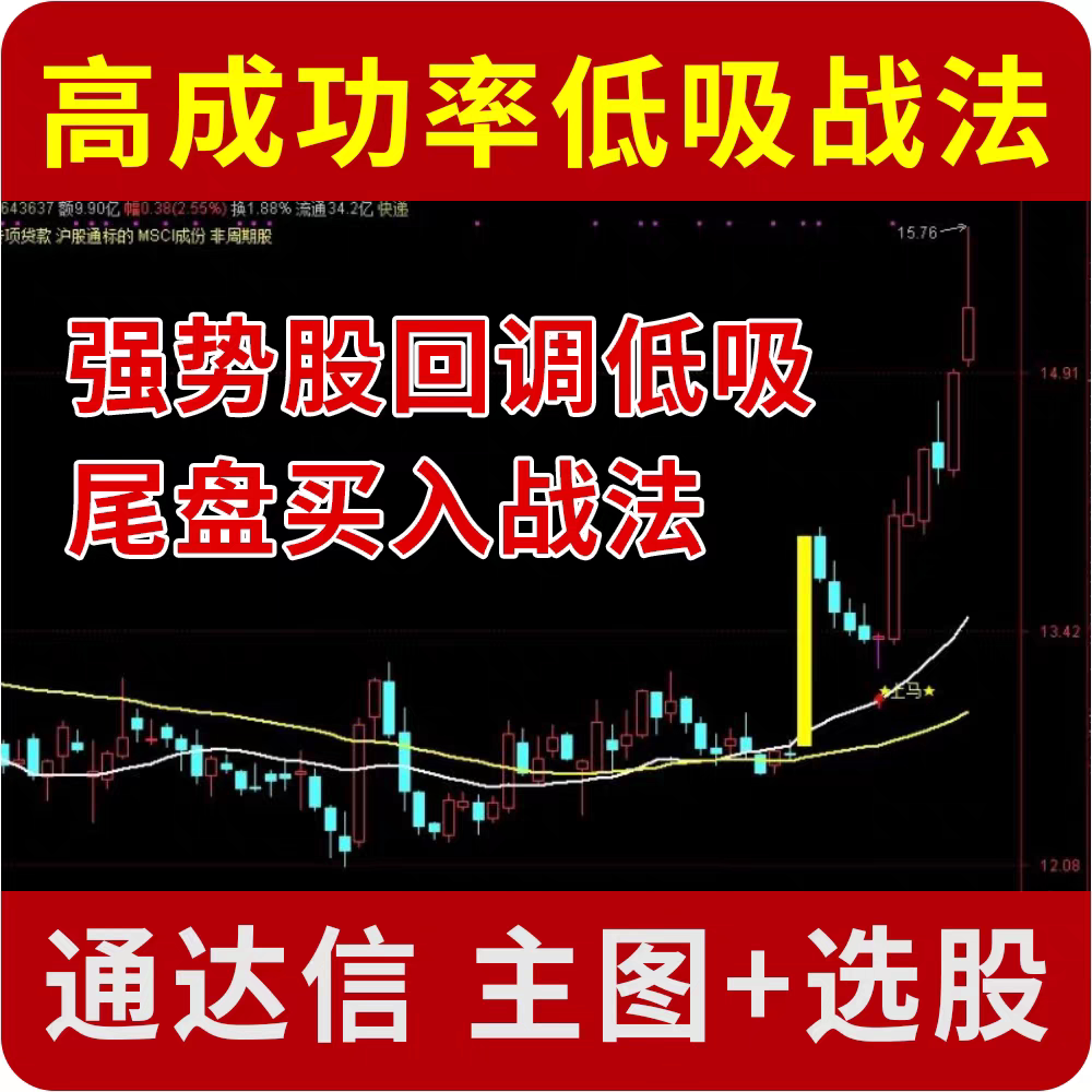 通达信 创业板回调低吸尾盘买入 强势股回调高胜率低吸指标公式图片