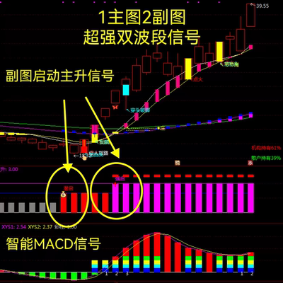 通达信1主2副图超强双波段共振捕捉主升浪启动信号支持电脑使用