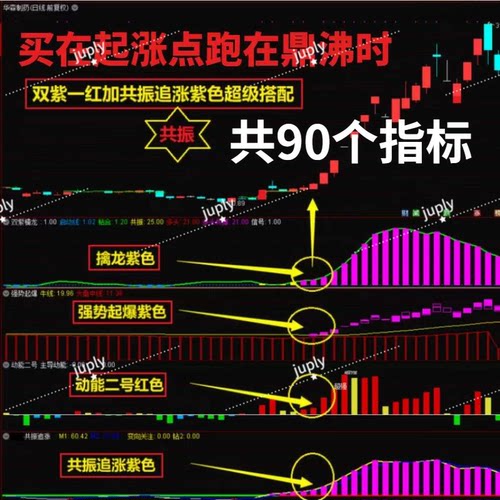 双紫擒龙 紫紫红黄 庄家控盘 三线合一擒龙 机构控盘 动能二号