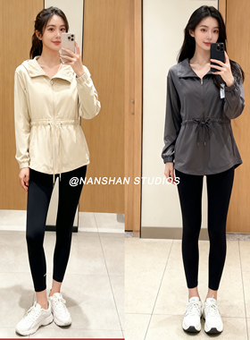 XIAOCHENG瑜伽服束腰高领夹克女运动Cin t外套翻领宽松上衣