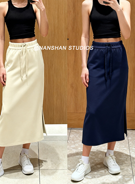 25新款~空气层休闲半身裙女直筒Softstre Blis运动裙开叉瑜伽半裙