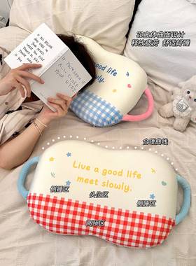 枕头护颈椎助睡记忆棉慢回弹公室睡侧睡趴舍学生宿儿办童NKV午睡