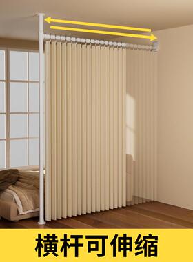 窗帘打孔安装遮光2KJ-02024新款隔热卧简易遮隔阳帘出租房免室断