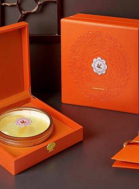 燕包窝装盒橙色皮盒PHG盖高档品盒100-25礼0克容量燕盏盒空子包邮