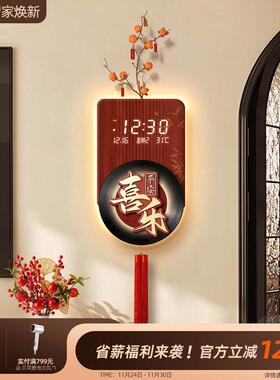 新年客挂钟装饰画20画HJBJ-20225厅新款暴电视背景墙挂好运富砂岩