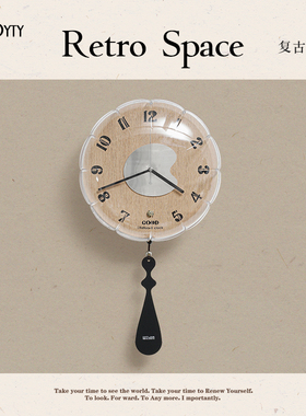 TEBO免打孔钟表挂钟客厅2026新款网红创意气球艺术时钟挂墙高级感