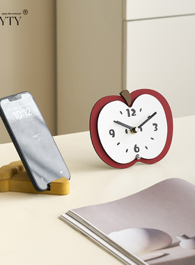 TEBOYTY家居客厅钟表摆放式入户玄关摆件桌面创意手机支架装饰品