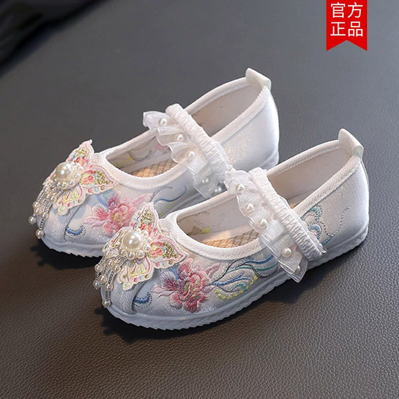 汉服鞋子女夏老北京布鞋绣花鞋中国风公主鞋小学生古装表演舞蹈鞋