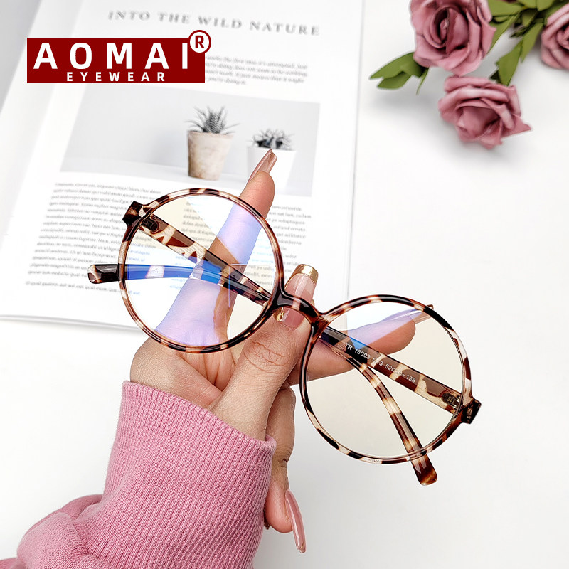 品牌防蓝光老花镜男女复古文艺圆形防辐射抗疲劳老人高清老光眼镜