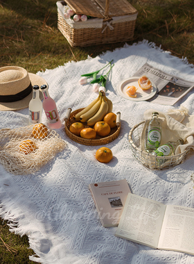 德国野餐垫防潮垫野餐布户外露营白色毯子沙滩垫帐篷地垫法式拍照