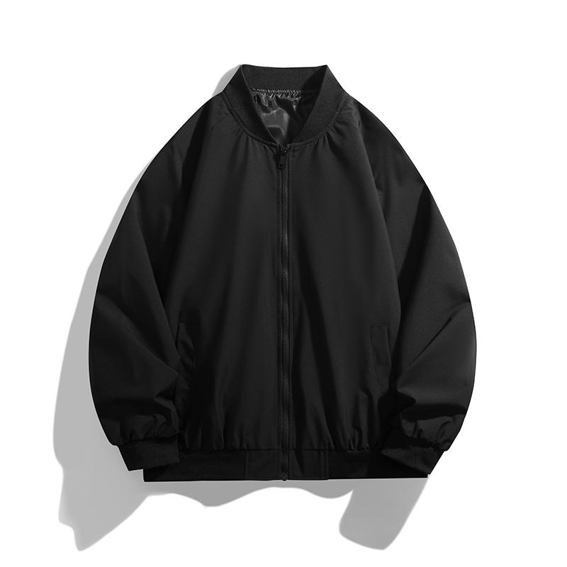 男女同款韩式大码上衣黑色棒球服男春秋季飞行员夹克休闲百搭外套