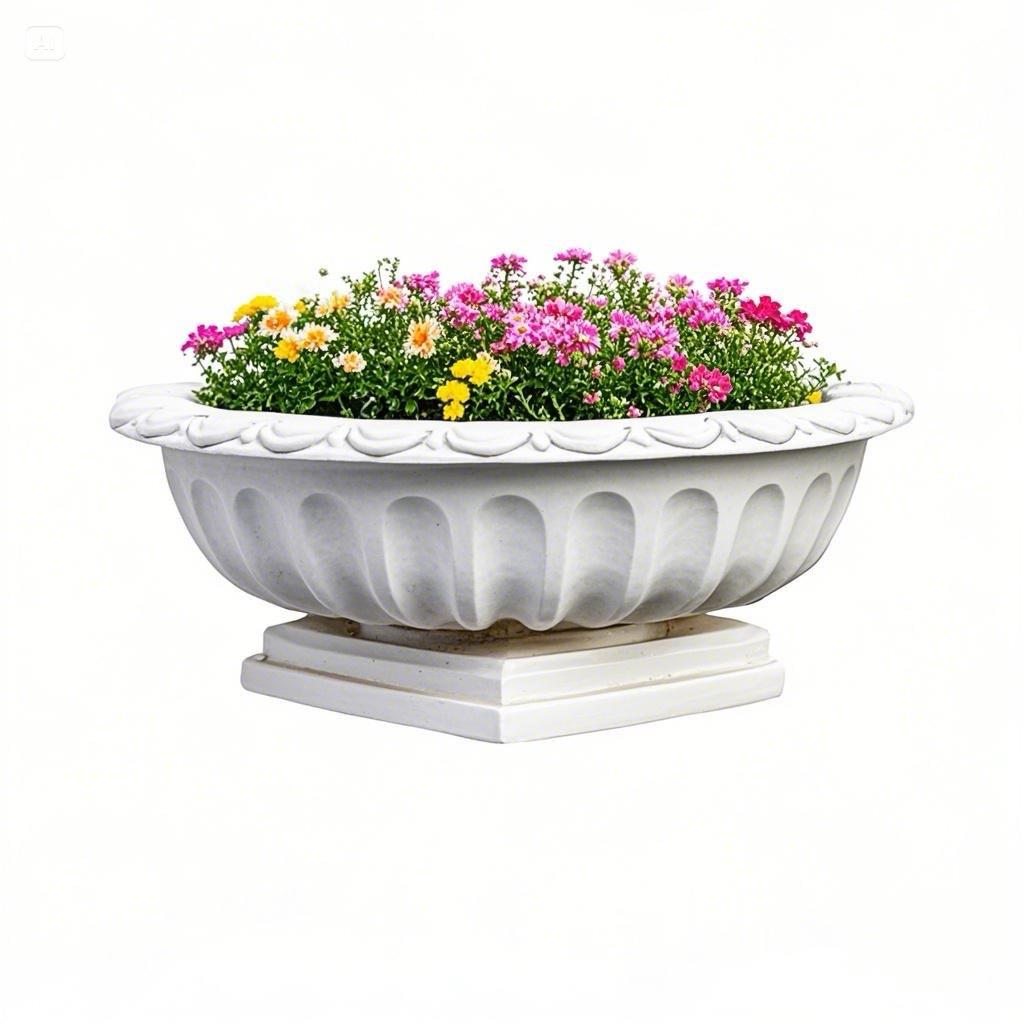 欧式庭院造景矮脚花盆庭院别墅景观装饰摆件工艺品