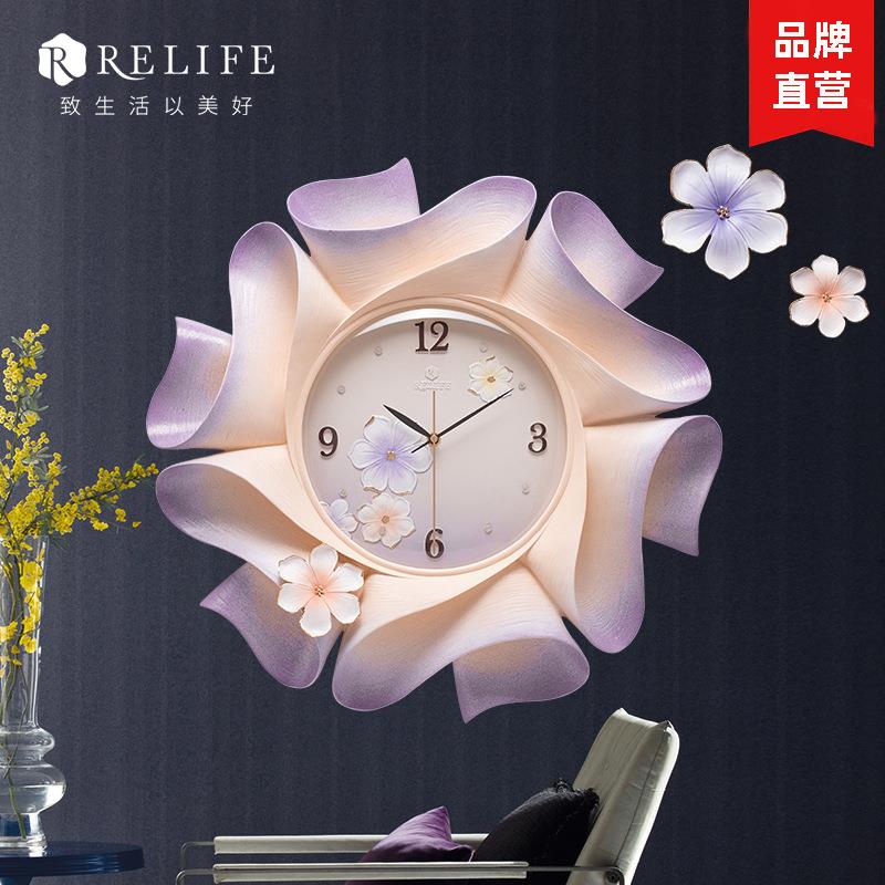 欧式精美挂钟客厅钟表现代简约钟饰创意家用浮雕装饰挂表时钟