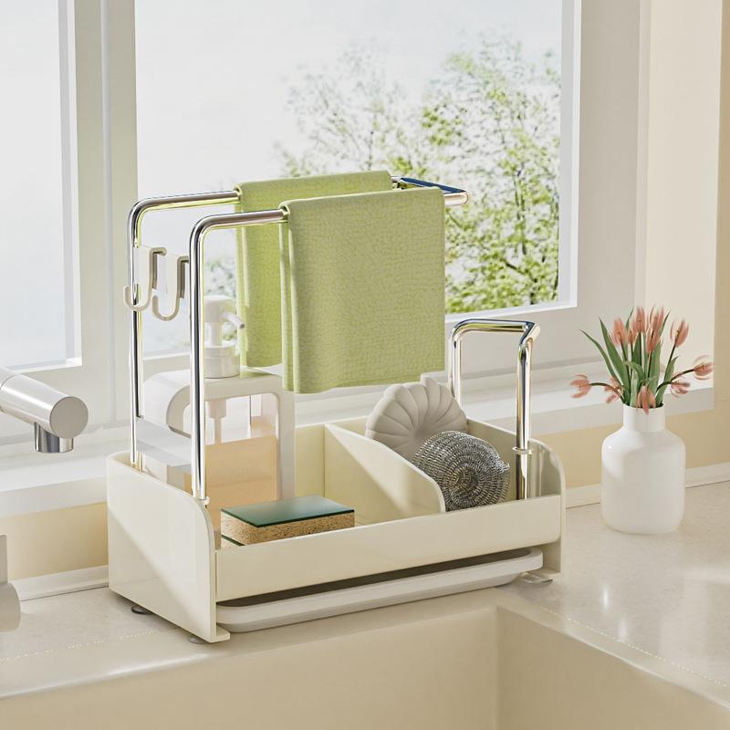 台面抹布架水槽沥水架厨房洗碗巾海绵擦置物架免打孔收纳架子