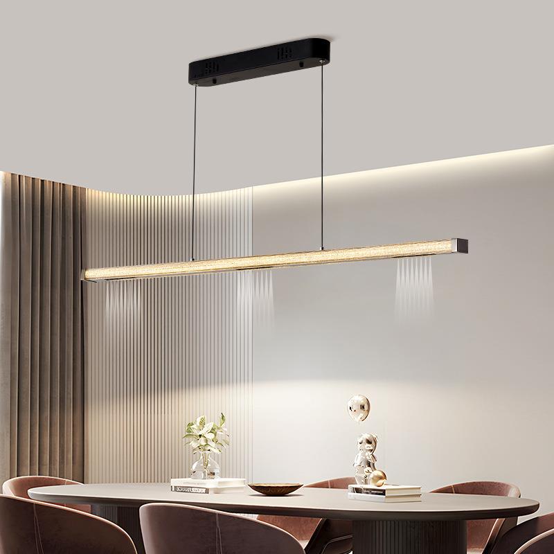 极简餐厅蜡烛吊灯长条led高端设计师一字办公室吧台餐桌客厅