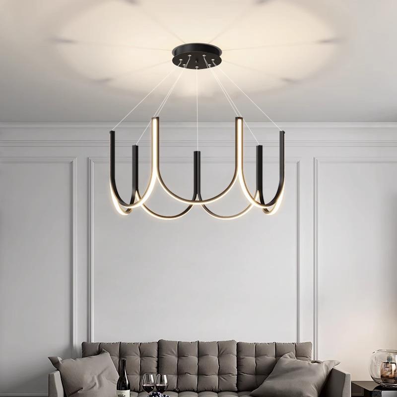 意式极简客厅吊灯2024年流行灯具现代简约新款设计感餐厅大厅主灯