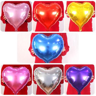 铝膜18寸爱心形铝箔婚庆装饰生日背景墙布置飘空桃心红色心形气球