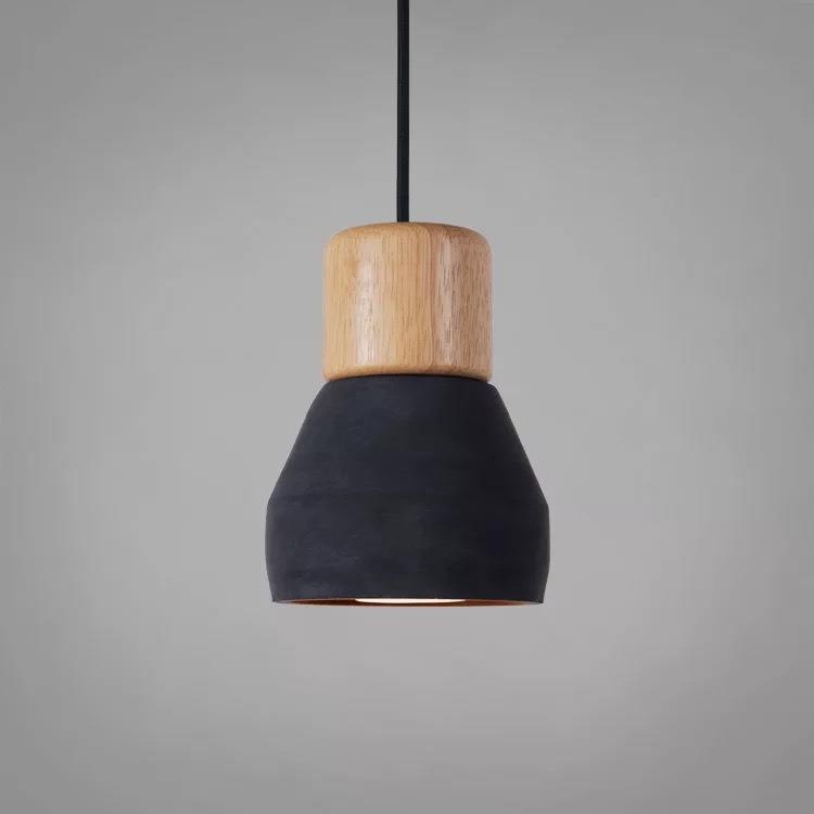 北欧咖啡厅餐厅吧台床头过道吊灯 工业风复古个性木艺水泥小吊灯