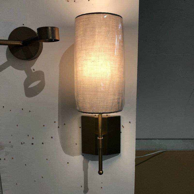 新中式卧室床头过道简约现代布艺壁灯 玄关浴室镜前灯LED布罩壁灯