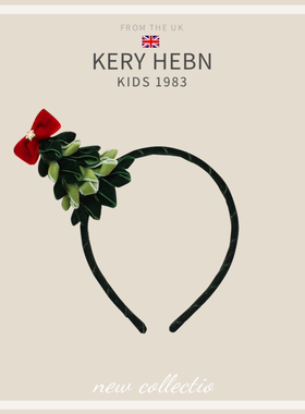 KeryHebn圣诞节儿童丝绒蝴蝶结圣诞树发夹女童头箍公主可爱头饰