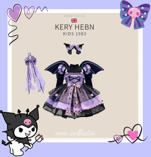 KeryHebn女童秋冬库洛米公主裙小恶魔cos服女孩万圣节蓬蓬裙圣诞
