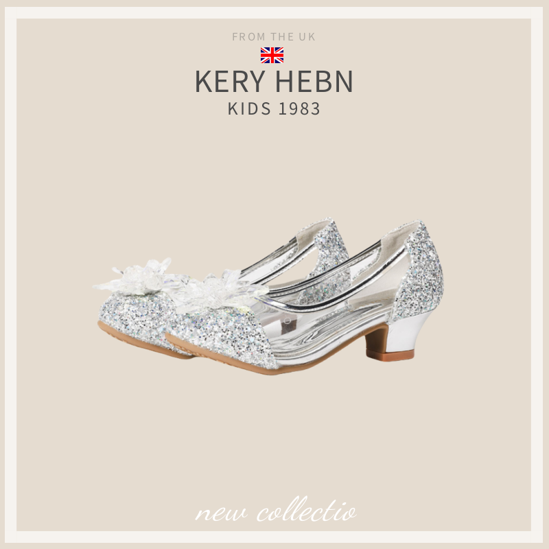 KeryHebn女童公主鞋2024新款儿童高跟鞋女孩演出水晶鞋中大童鞋潮