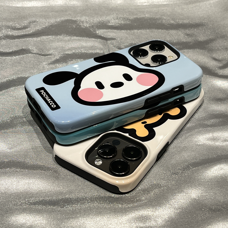 卡通帕恰狗维尼熊适用iPhone17promax新款苹果15pm创意手机壳16promax情侣13二合一菲林壳17小众14全包保护套