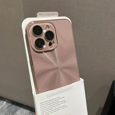 极光CD纹自带镜头膜适用苹果15ProMax手机壳iPhone13新款14pro防指纹11简约12网红情侣14Promax全包15pro防摔