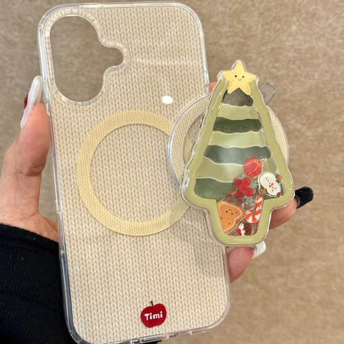 简约ins圣诞树摇摇乐磁吸支架iPhone16promax手机壳苹果17promax新款15promax网红14p超火13女款17防摔保护套