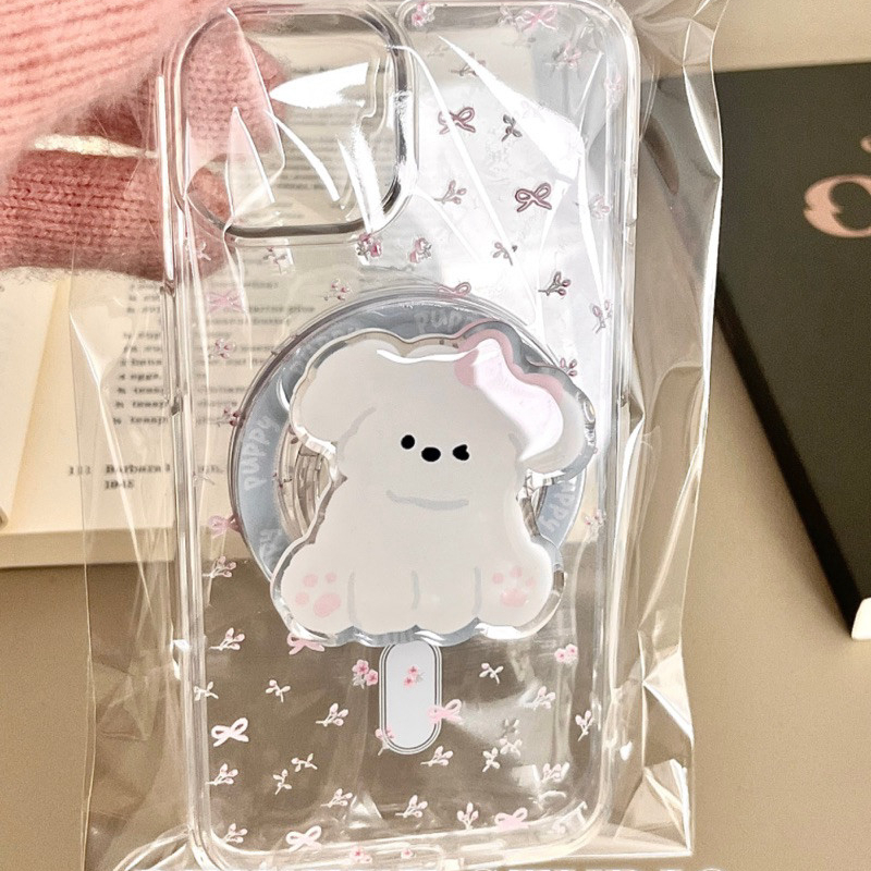 小碎花magsafe无线充电小狗磁吸支架iphone15promax苹果13手机壳16新款16Promax超薄16pro女12透明15华为全包