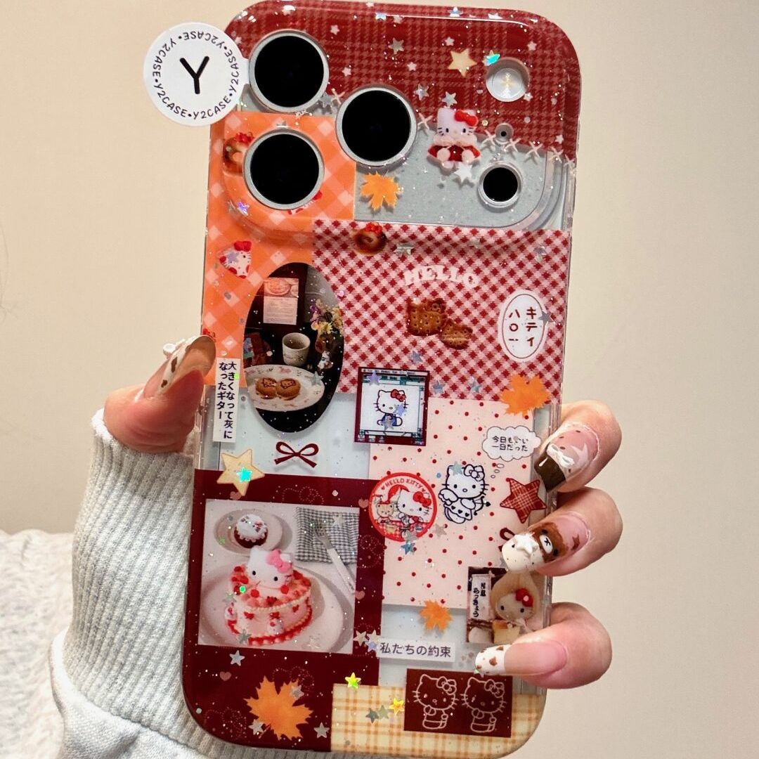 可爱冬日古早曲奇饼干蛋糕Kitty适用iPhone17promax新款15pro不撞款14promax苹果13超火16Promax全包17保护套