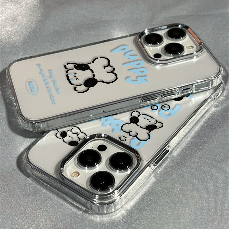 线条萌宠小狗适用iphone14Pro苹果13手机壳趣味15promax情侣16新款12透明16promax高级感15pro防摔全包保护套