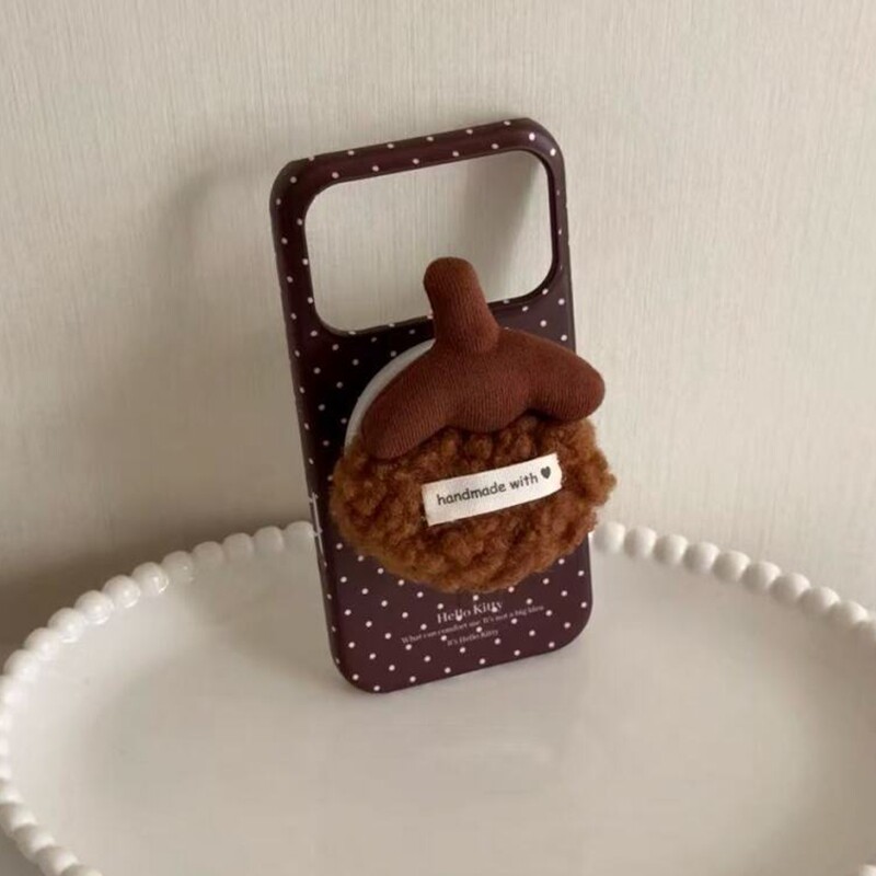 韩系ins风棕底波点栗子磁吸支架适用苹果17promax新款iP