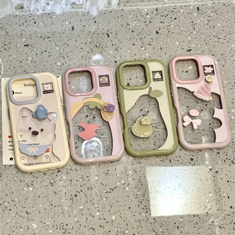 趣味可爱旋转帽子西高地茄子折叠支架适用苹果15pro新款iPhone16promax手机壳14个性创意13闺蜜16p超火防摔套