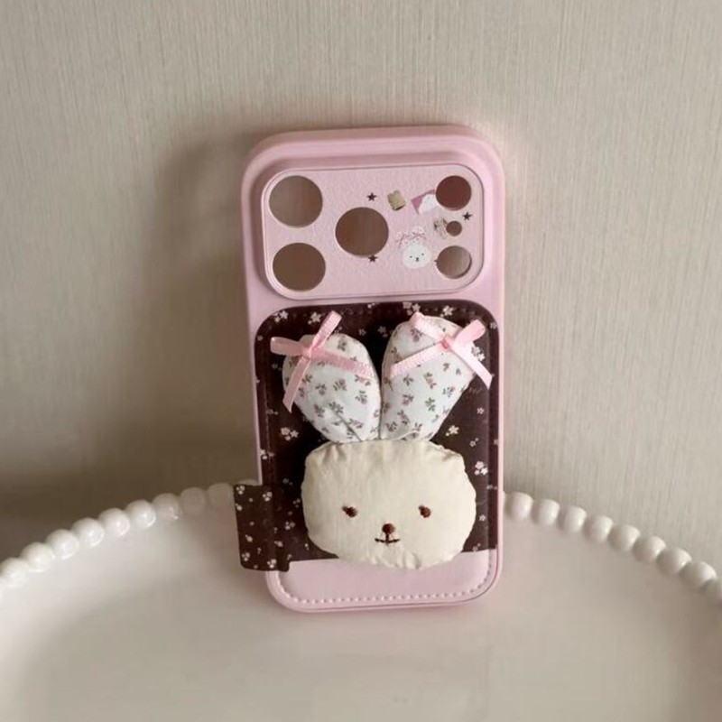 韩系棕底皮纹碎花立体蝴蝶结小兔适用苹果17promax新款iPhone16promax手机壳15Pro创意17卡通14P少女13保护套,3C数码配件,手机保护套/壳,淘宝优惠券,粉丝福利购,淘宝优惠卷