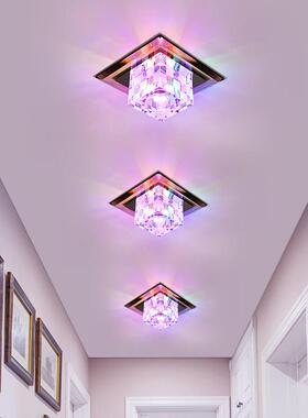 简BXI约轻奢LED水晶过道走廊顶灯入户玄关阳入台嵌式明装暗吸筒装