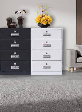 矮柜文件柜资料柜储柜物桌下UJS收纳柜抽柜床屉头柜铁皮柜锁带斗