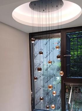 复式楼客厅吊灯别墅轻CLFC889奢水晶简大约挑现代tlof公寓跃层空