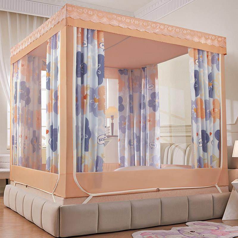 遮光帐坐床式蚊10帐床帘加密一体全闭防尘宝封拉链床幔蚊宝防摔文,床上用品,蚊帐,淘宝优惠券,粉丝福利购,淘宝优惠卷