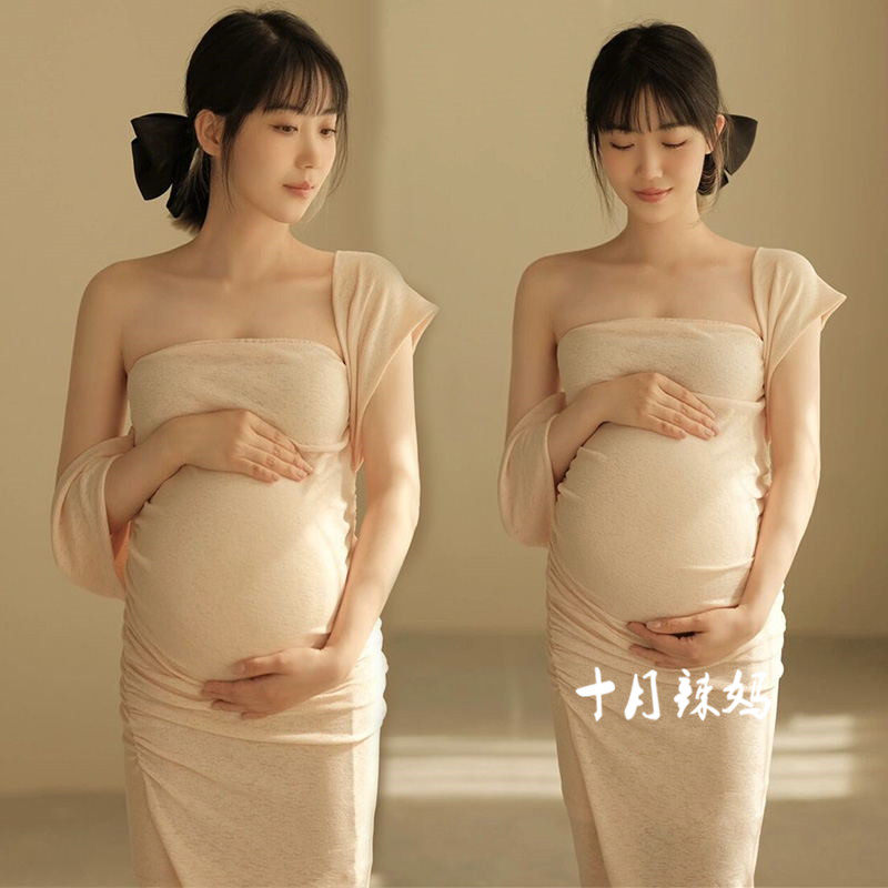 출산 사진 의류 집에서 출산 사진 촬영을위한 새로운 스타일의 아름다운 사진 스튜디오 출산 의류 사진 예술 사진 의류