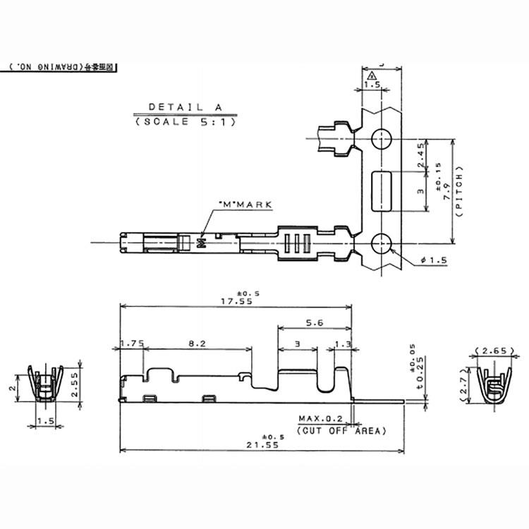 M34S75C4F2 端子JAE 日本航空连接器 压接端子0.5-0.75平方