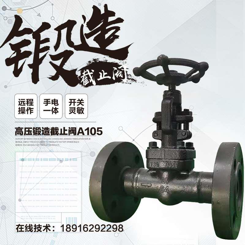 高压截止阀DN25锻钢高温蒸汽导热油液氮A105开关阀门J41H-64/100C