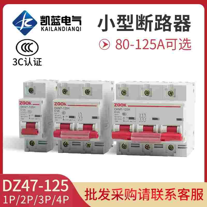 家用空气开关DZ47-100A 1P 2P 3P 4P100A125A D型空开小型断路器