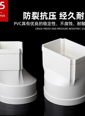 房檐排水管工程75*50管件110*73配件PVC方形雨落水管方管下水别墅