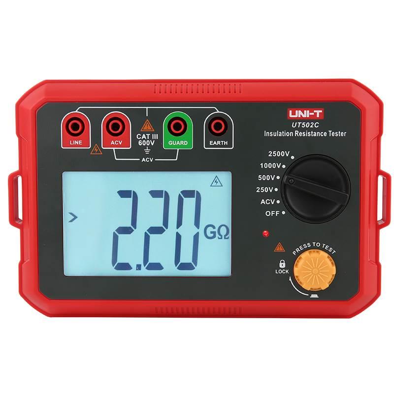 优利德绝缘电阻测试仪数字兆欧表2500V电工摇表20GΩ绝缘表UT502C