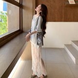 现货2025夏季新款蕾丝上衣半身裙套装两件套095-8176-P145-K218，女装套装/套裙，浙宝095(原288A)