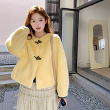 【现货】2025新款牛角扣皮毛一体毛绒外套095-8321-P165-K248，女装皮草，浙宝095(原288A)