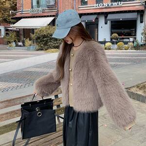 【现货】2024冬季仿皮草毛茸茸外套女皮毛一体095-9132-P190-K298,女装皮草,浙宝095(原288A)